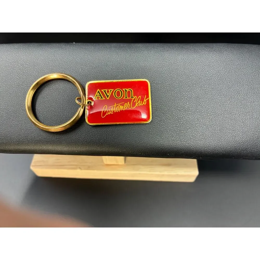 Vintage Avon Customer Club Keychain Red Enamel Representative Charter Member